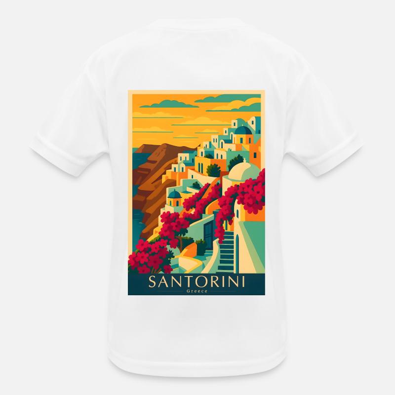 Santorin Grèce – Architecture insulaire T-shirt sport Enfant