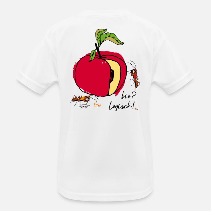 Bio, Apfel mit Ameisen Kinder Funktions-T-Shirt