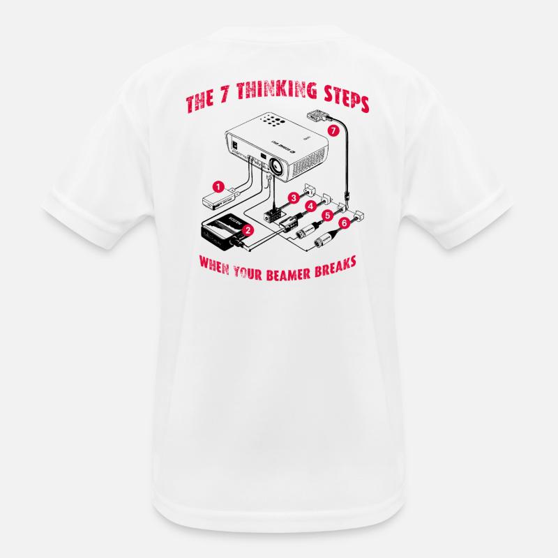 7 étapes de réflexion quand votre Beamer casse T-shirt sport Enfant