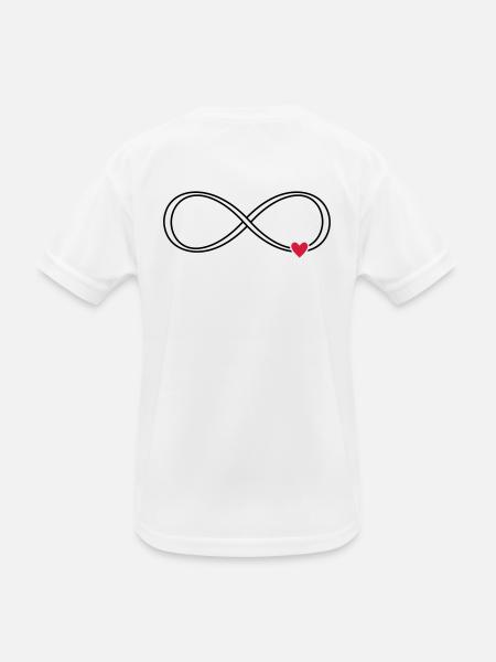 Unendlichkeit Herz Zeichen Symbol Geschenk Liebe - Kinder Funktions-T-Shirt - Weiß - Hinten