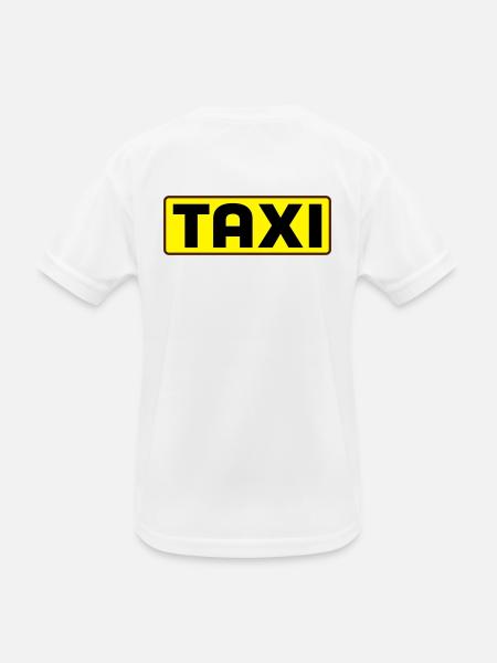 Taxi - Kinder Funktions-T-Shirt - Weiß - Hinten
