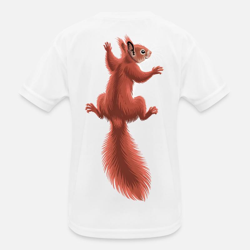 Süßes kletterndes rotes Eichhörnchen Kinder Funktions-T-Shirt