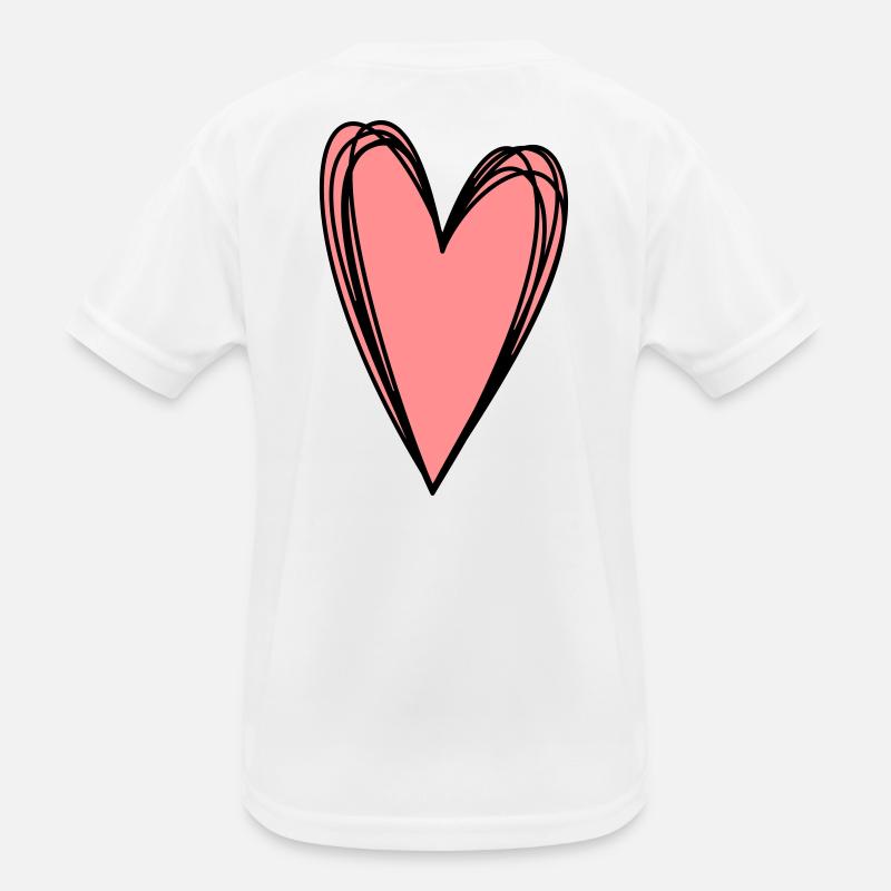 Heart Pink Scribble Doodle Gift Love Kids Functional T-Shirt