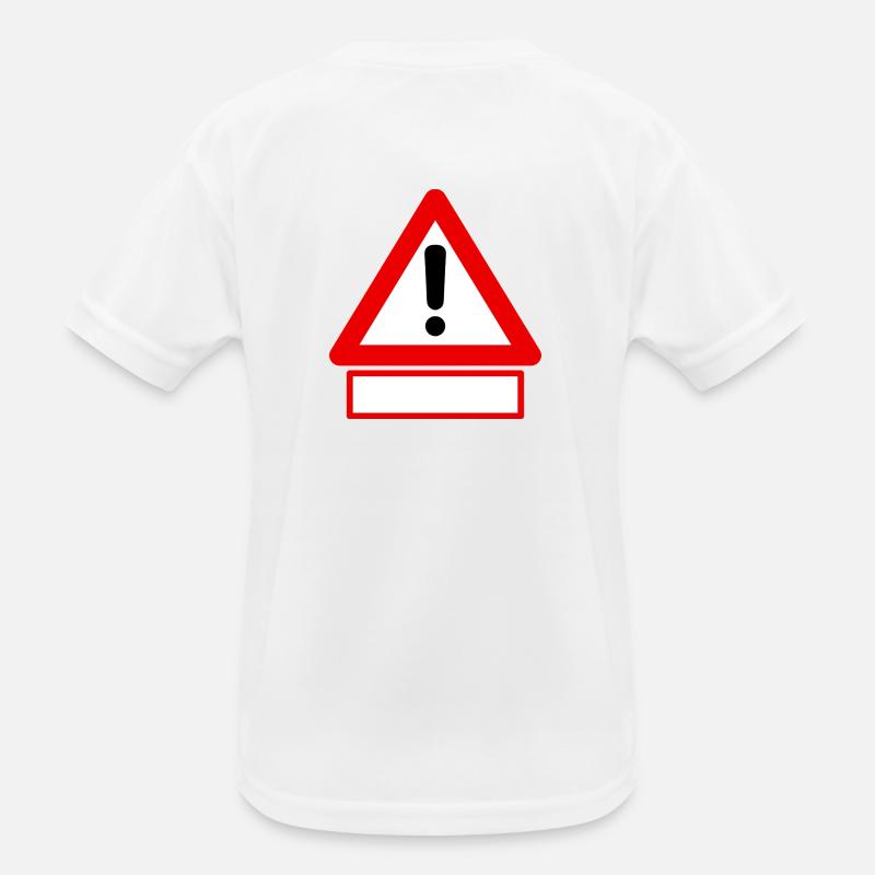 Warning! Custom text! 1 line 🚧 Kids Functional T-Shirt