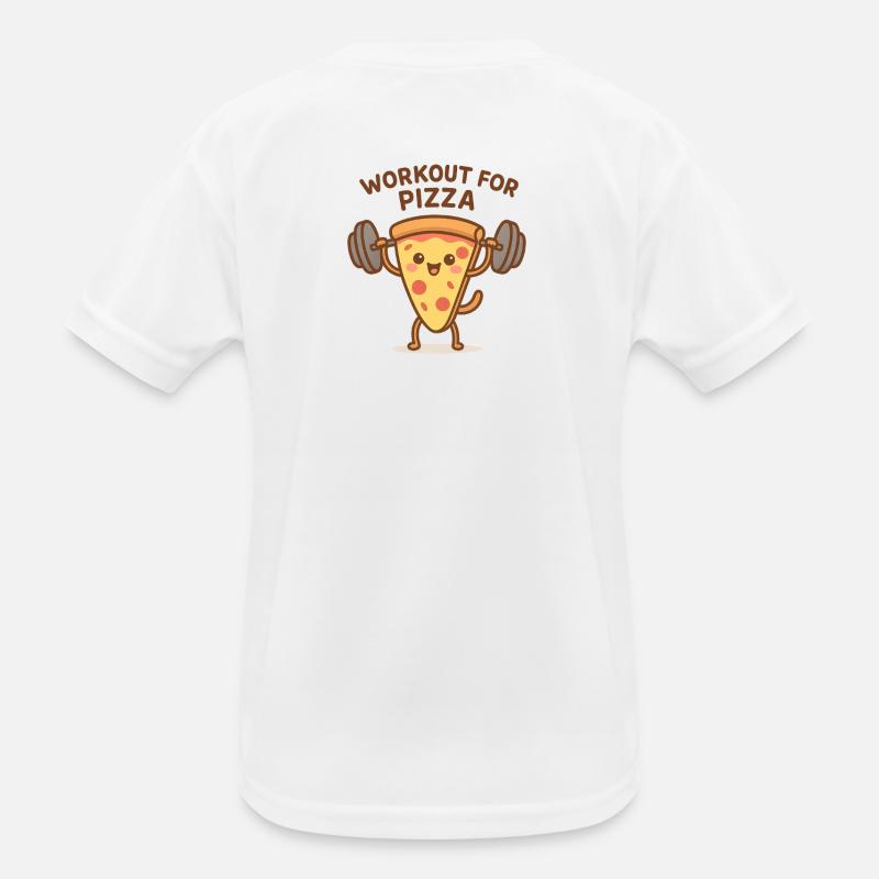 Pizza Workout Motivational Shoe Kids Functional T-Shirt