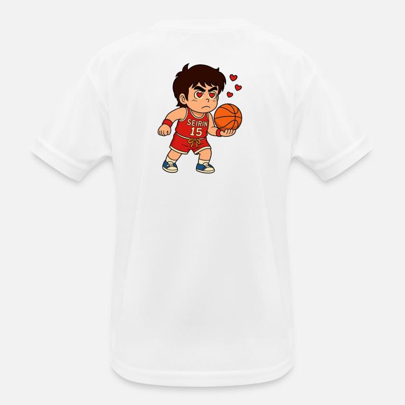 Giocatore_di_basket_con_cuore Kinder Funktions-T-Shirt