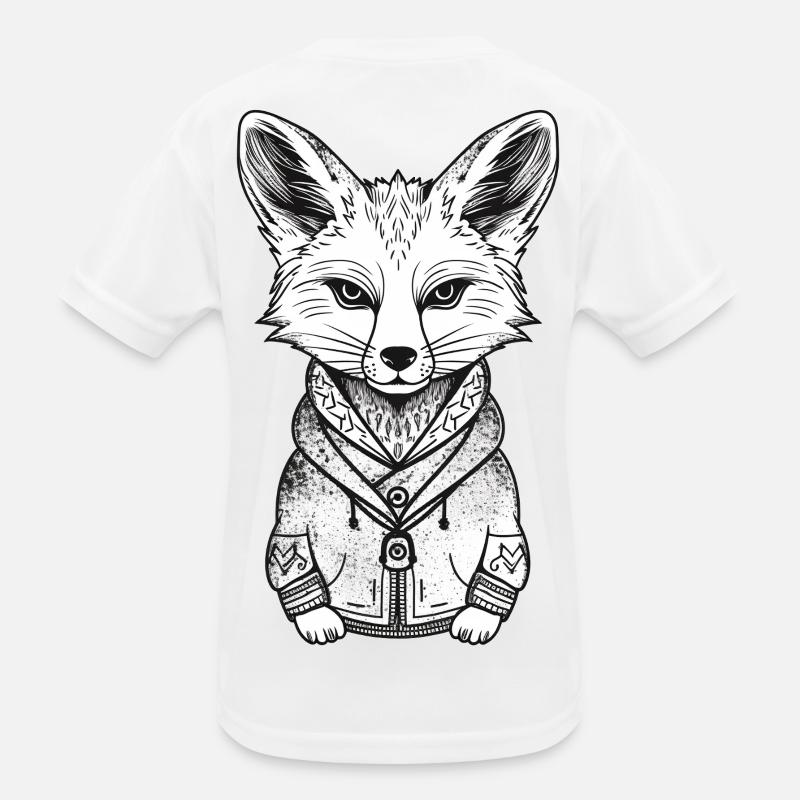 Renard avec illustration de sweat à capuche T-shirt sport Enfant