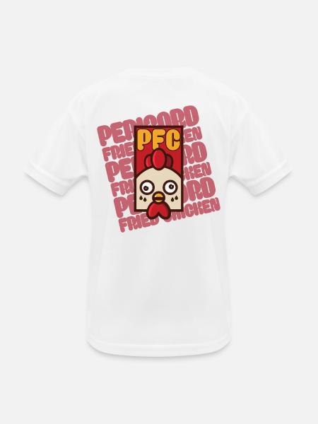 Périgord-Huhn - Kinder Funktions-T-Shirt - Weiß - Hinten