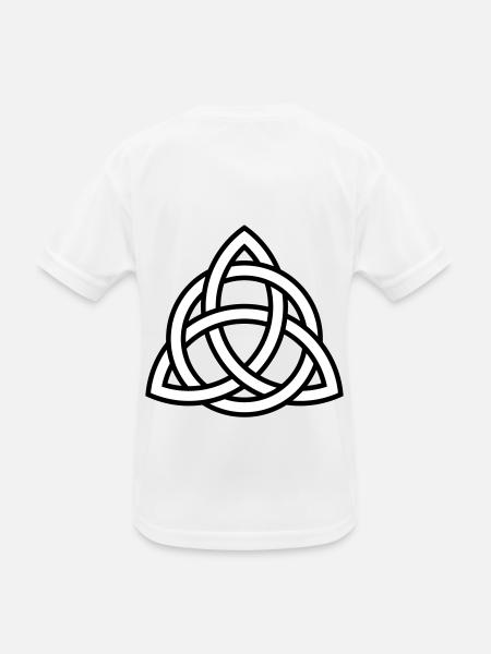 Triquetra | Geschenkidee | Symbol - Kinder Funktions-T-Shirt - Weiß - Hinten