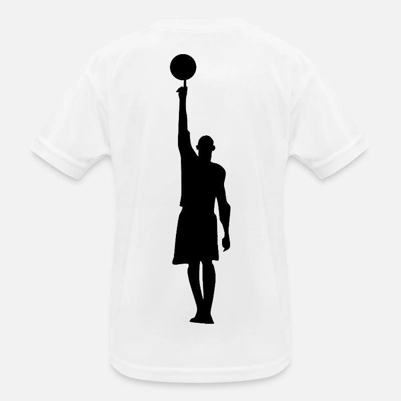 Basketball Silhouette Premium Sweatshirt Kinder Funktions-T-Shirt