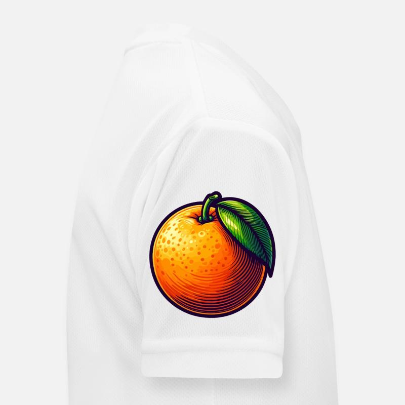 Moderne orangefarbene Illustration Kinder Funktions-T-Shirt