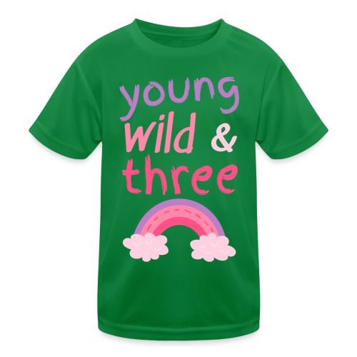 Young wild three - Gave til 3-åring - Funksjons-T-skjorte for barn
