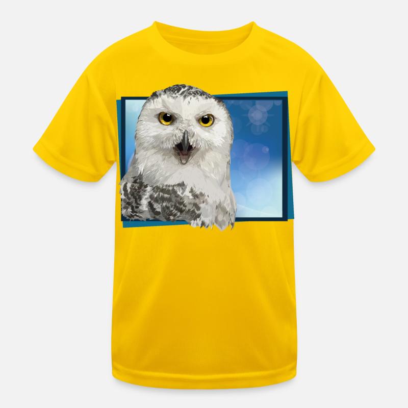 Schneeeule Kinder Funktions-T-Shirt
