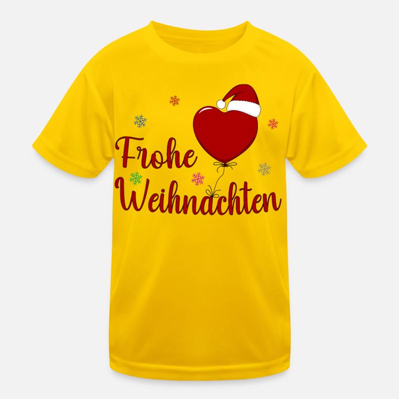 Frohe Weihnachten Herz Kinder Funktions-T-Shirt