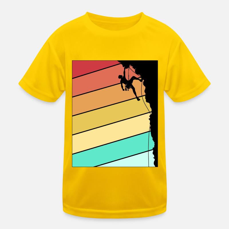 Climbing Climber Climbing Wall Mountain Rock Sport Kids Functional T-Shirt