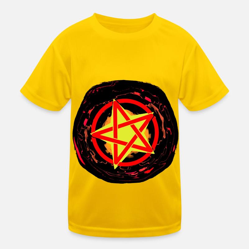 Satan Devil Pentagram Hell Death Ritual Occult Kids Functional T-Shirt