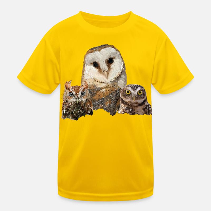 Scops Eule, kleine Eule und Eule Kinder Funktions-T-Shirt