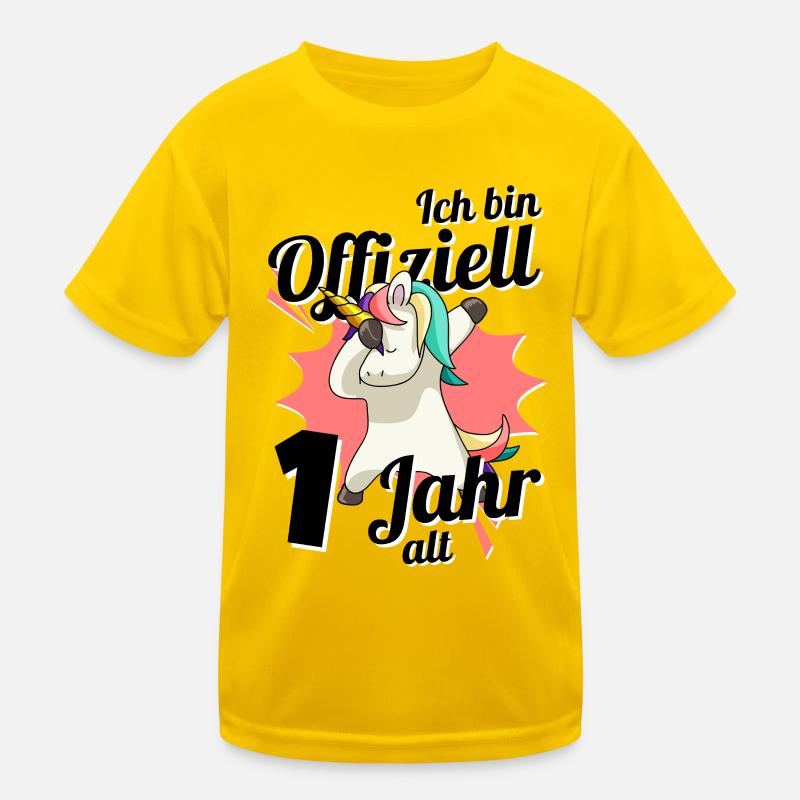 1. Geburtstag Dabbendes Einhorn Kindergeburtstag Kinder Funktions-T-Shirt