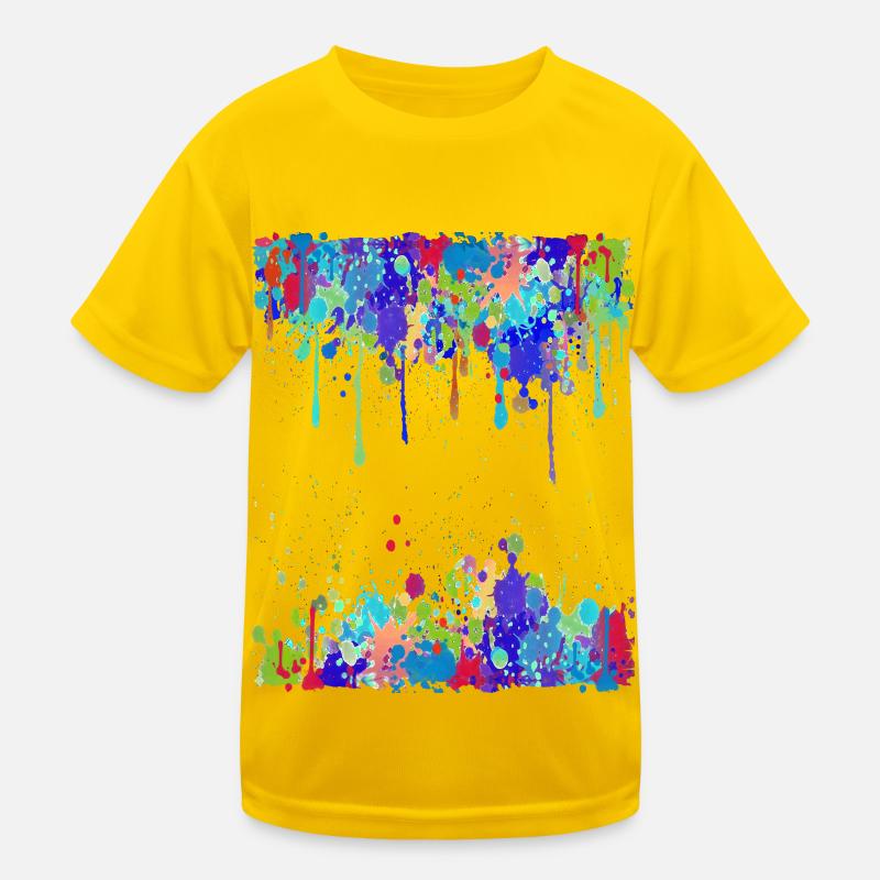 Crazy Multicolored Running Splashes 2 Kinder Funktions-T-Shirt