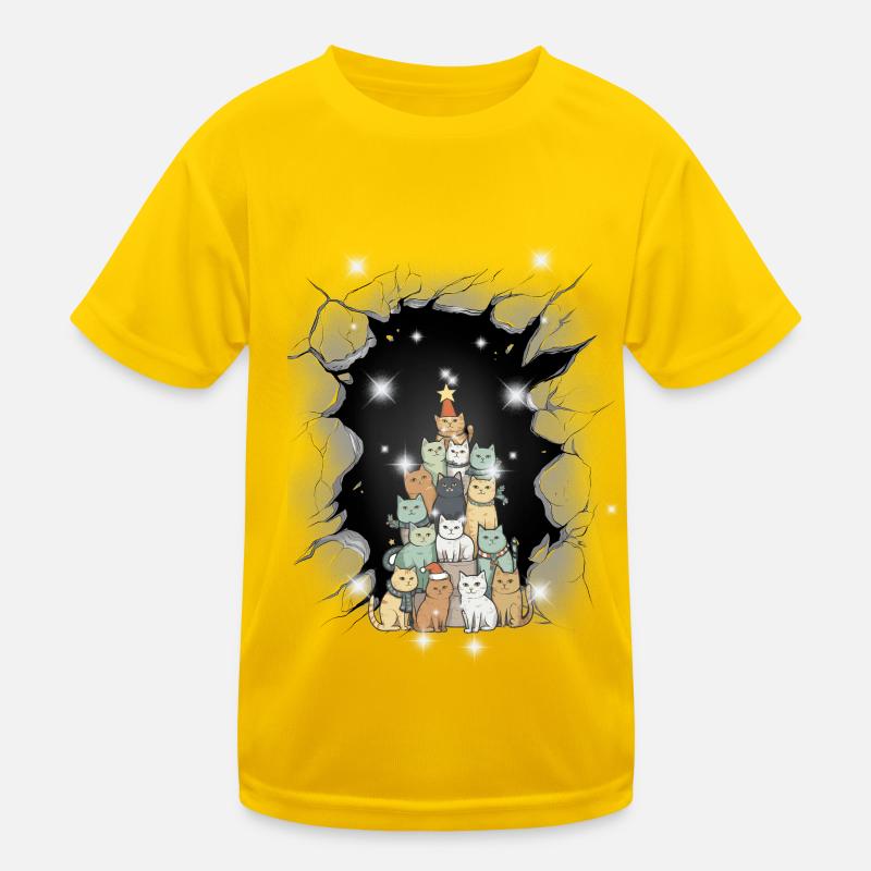 Jul Kat Katte Jul Julemanden Funktionsshirt til børn