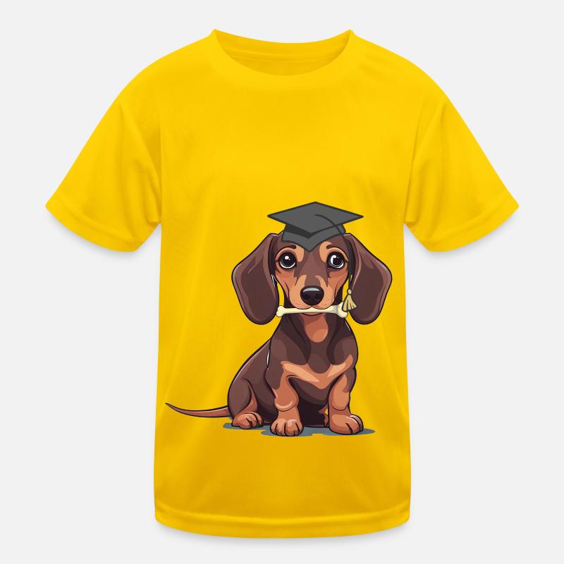 Dachshund Student Dog Study Study Dogs Kids Functional T-Shirt
