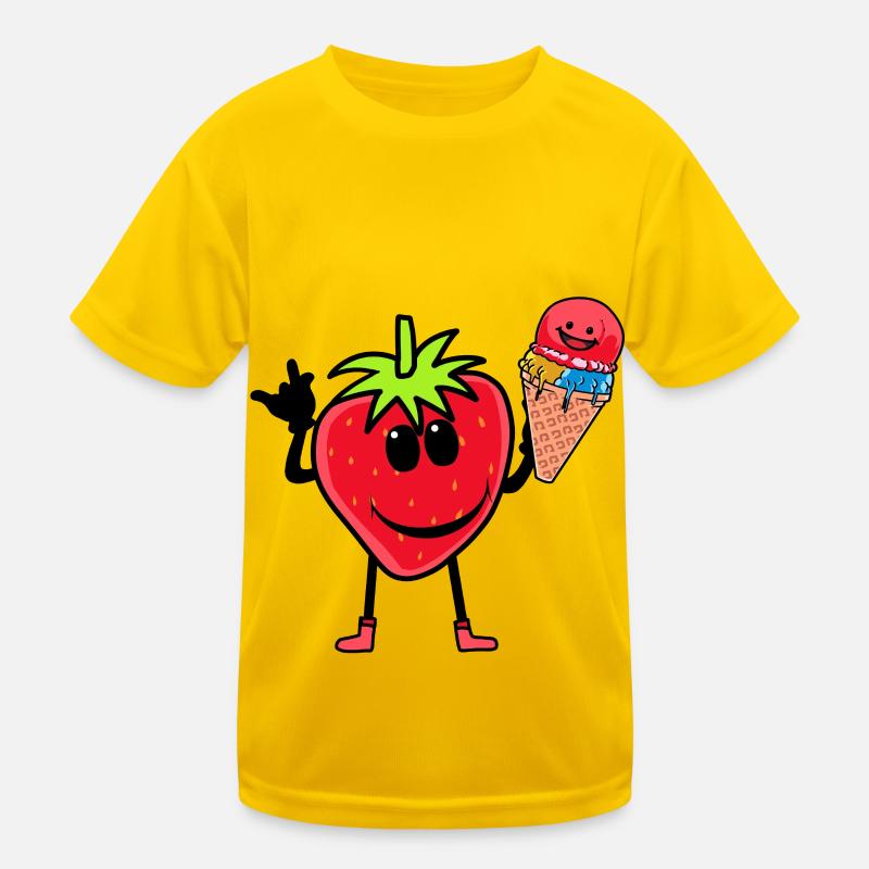 Erdbeerer Erdbeere Eis Eiscrem Eiskrem Kinder Kinder Funktions-T-Shirt
