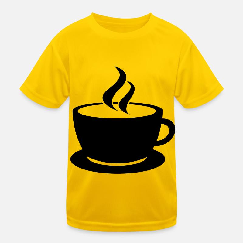 coffee cup tea cafe - Kids Functional T-Shirt - egg yellow