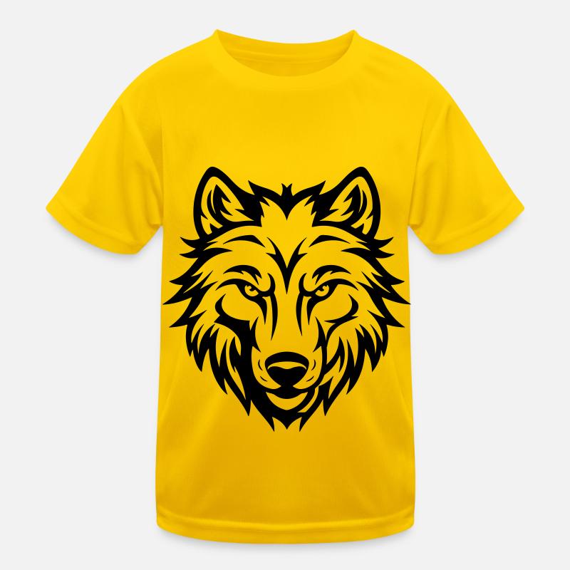 Wolf Kopf Kinder Funktions-T-Shirt
