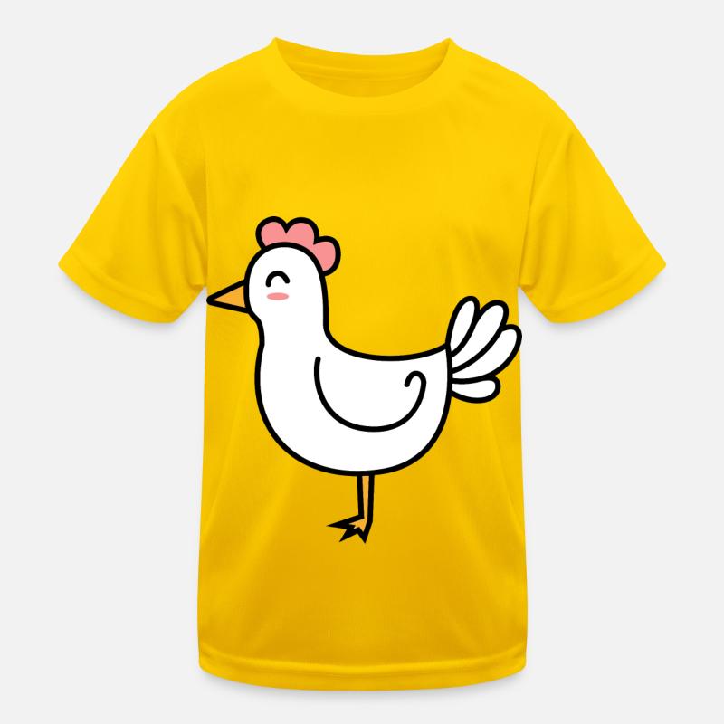 Chicken Comic Animal Kids Functional T-Shirt