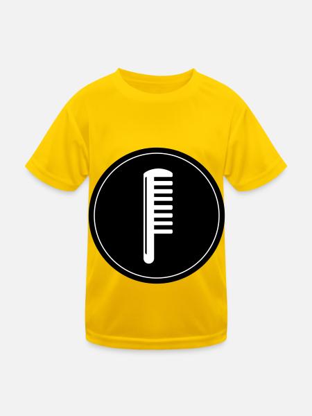 Kamm Friseur Kreis - Kinder Funktions-T-Shirt - Eigelb - Vorne