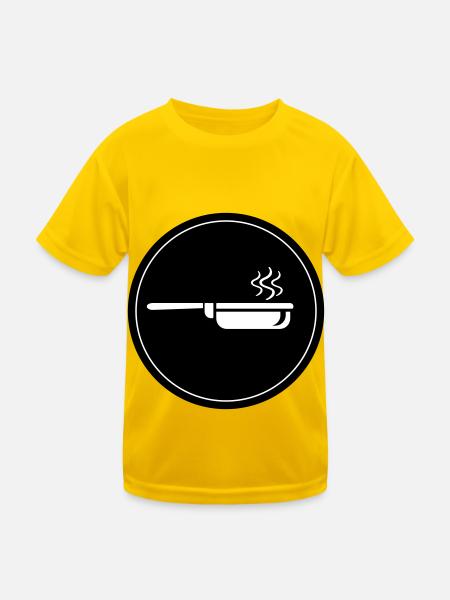 Cooking pan - Kids Functional T-Shirt - egg yellow - Front
