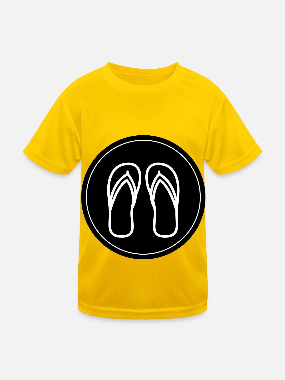 Badelatschen icon - Kinder Funktions-T-Shirt - Eigelb - Vorne