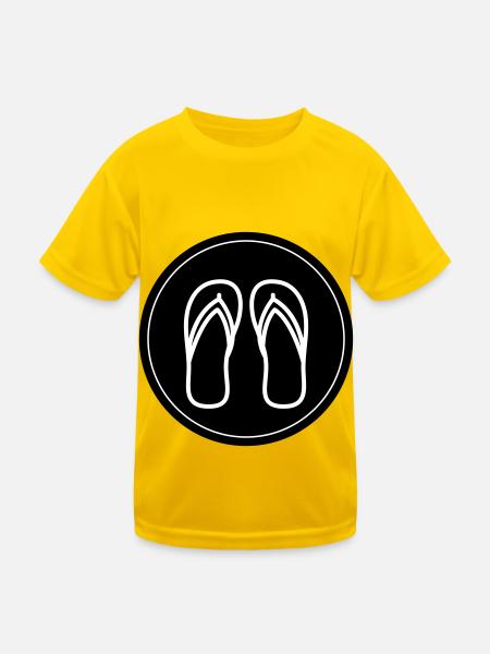 Badelatschen icon - Kinder Funktions-T-Shirt - Eigelb