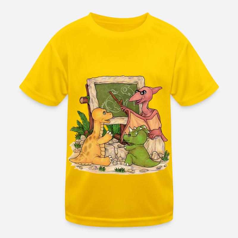 Dino Schule Geschenkidee Einschulung Dinosaurier Kinder Funktions-T-Shirt