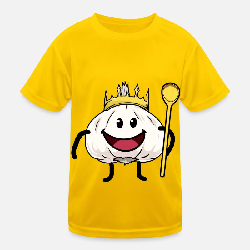 König Knoblauch kochen Küche gesund lecker Kinder Funktions-T-Shirt