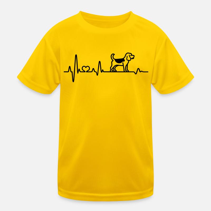 Beagle Chien Mignon Fréquence Cardiaque Amour T-shirt sport Enfant