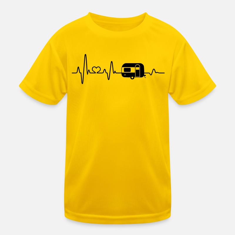 Caravan Camping Motorhome Camper Heartbeat Kids Functional T-Shirt