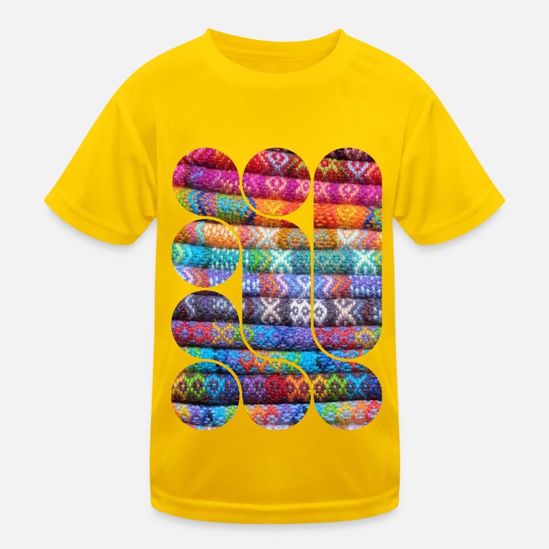 Helles gestricktes Patchwork Kinder Funktions-T-Shirt