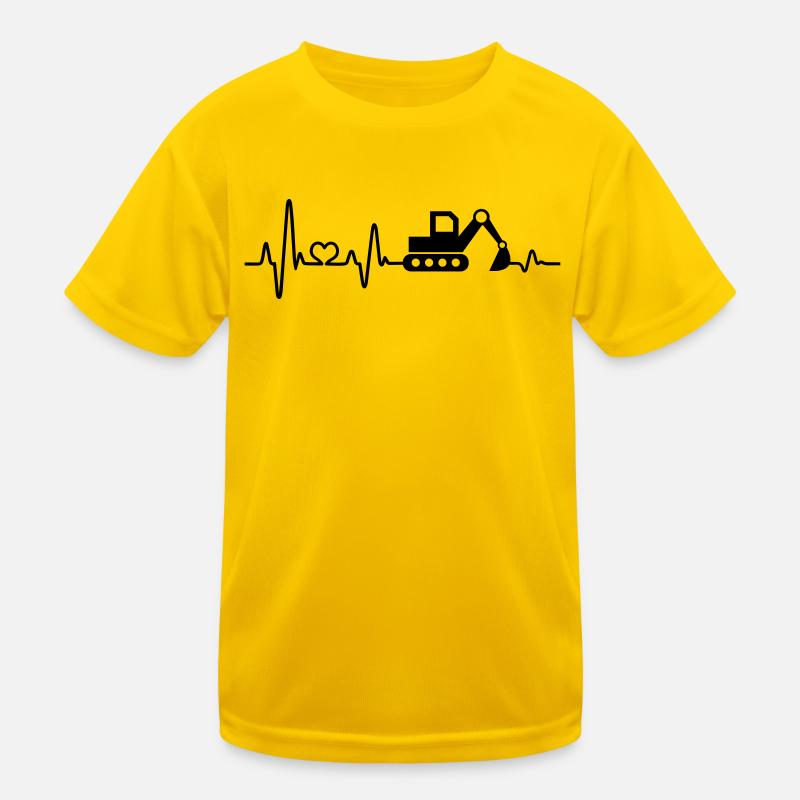 Bagger Baustelle Bauarbeiter Baggerfahrer Geschenk - Kinder Funktions-T-Shirt - Eigelb