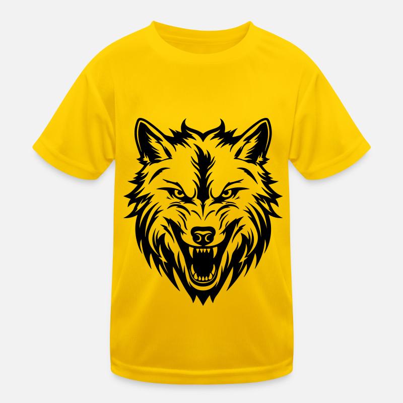 Wolf Kopf Kinder Funktions-T-Shirt