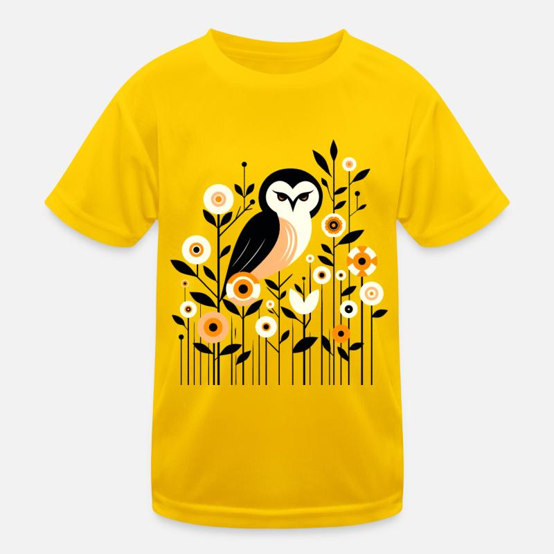 Florale Eule Kinder Funktions-T-Shirt