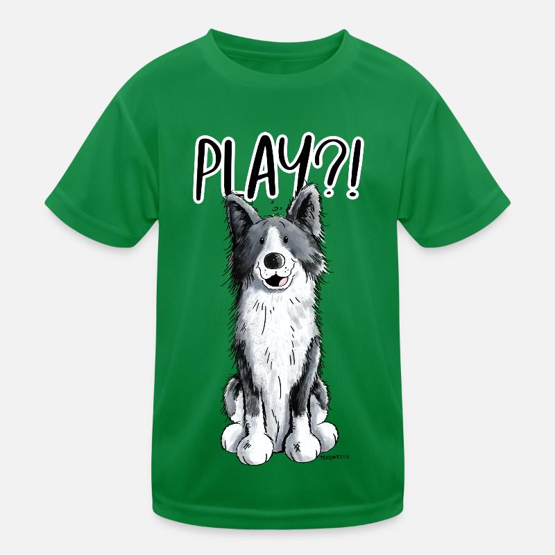 Border Collie Play Kinder Funktions-T-Shirt