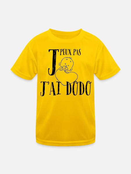 J'peux pas j'ai dodo. Humour pour bébé. - T-shirt sport Enfant - jaune d'œuf - Devant