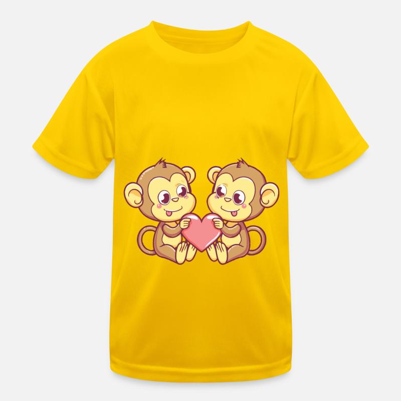 Affe Comic Paar Liebe Kinder Funktions-T-Shirt