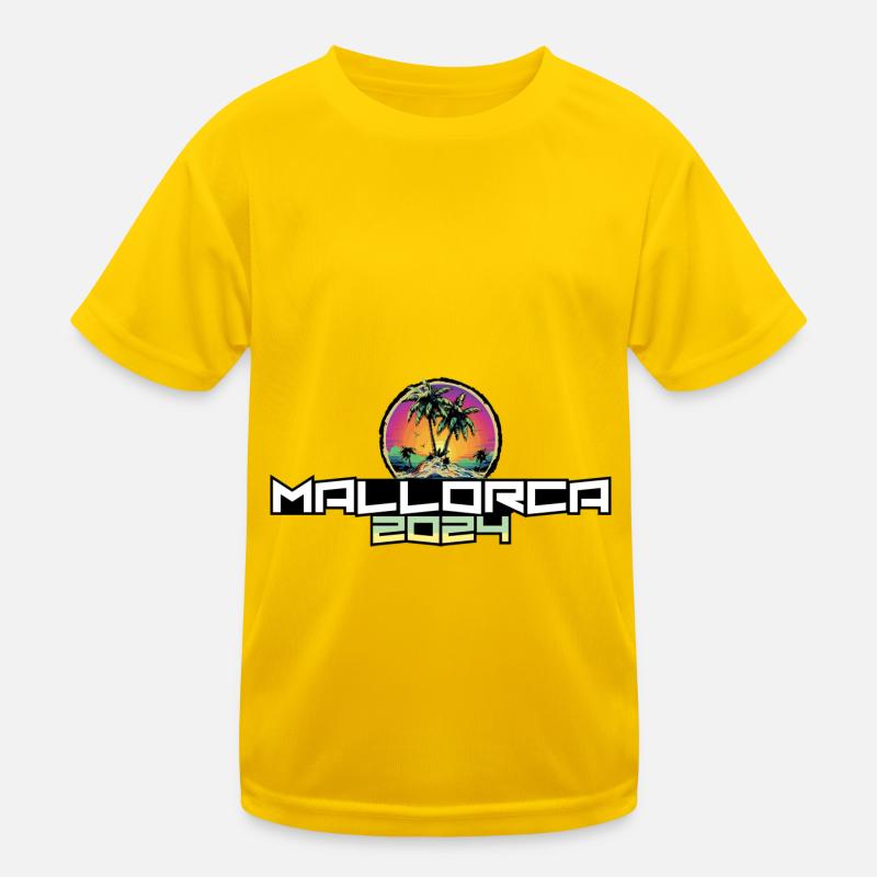Mallorca 2024 Holiday Palm Trees Kids Functional T-Shirt