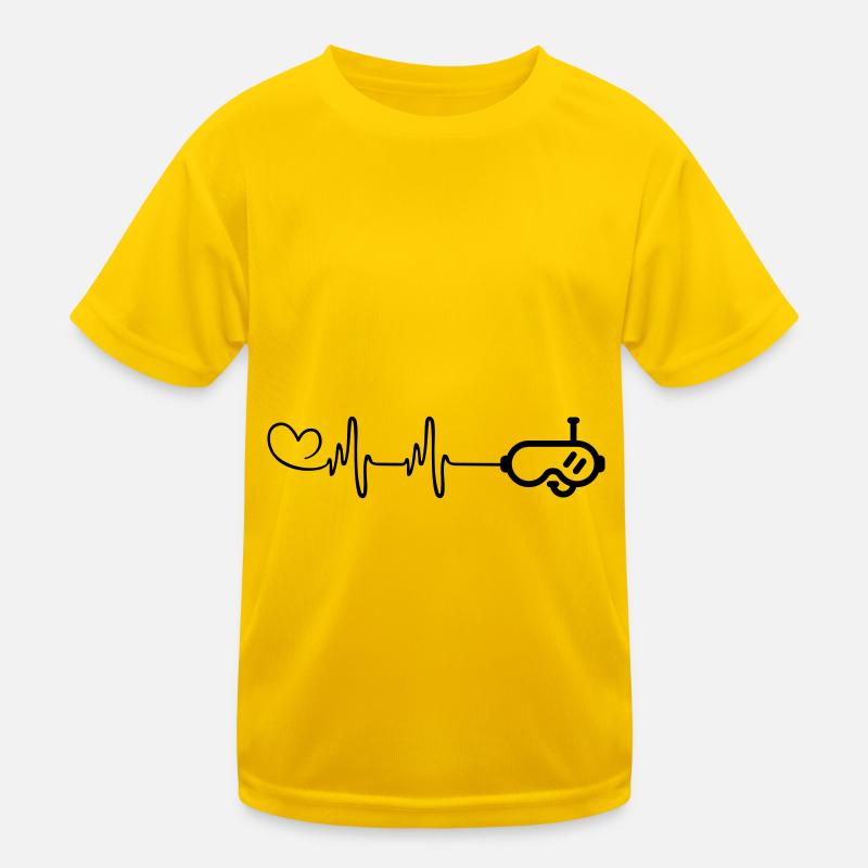 Diving goggles pulse heart Kids Functional T-Shirt