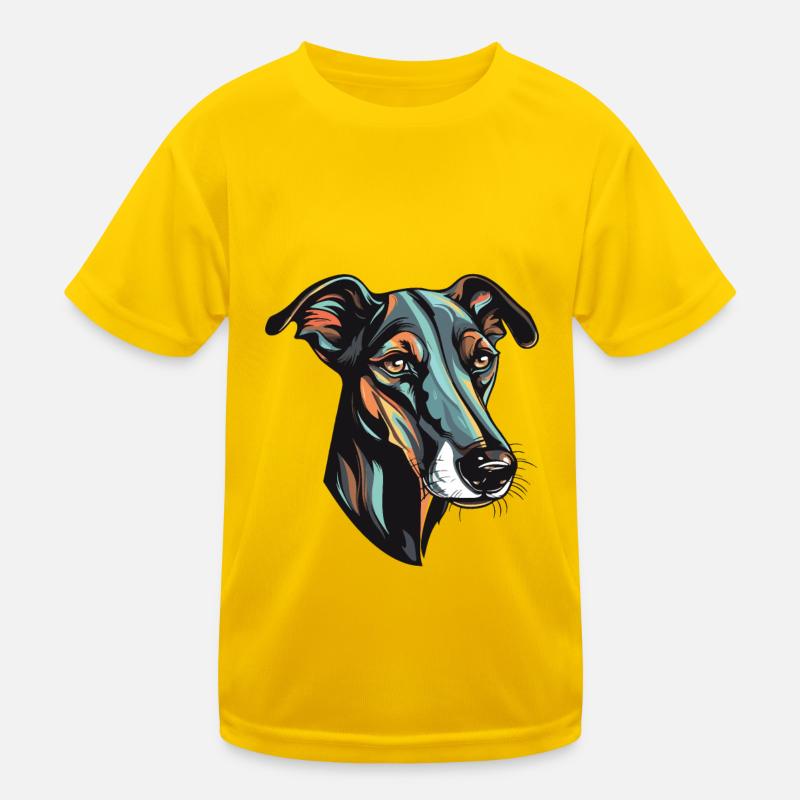 Greyhound Dog Head Kids Functional T-Shirt