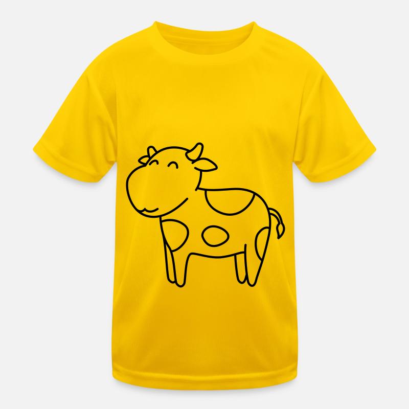 Kuh Comic Tier Kinder Funktions-T-Shirt