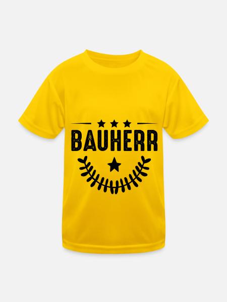 Bauherr Haus Bau - Kinder Funktions-T-Shirt - Eigelb