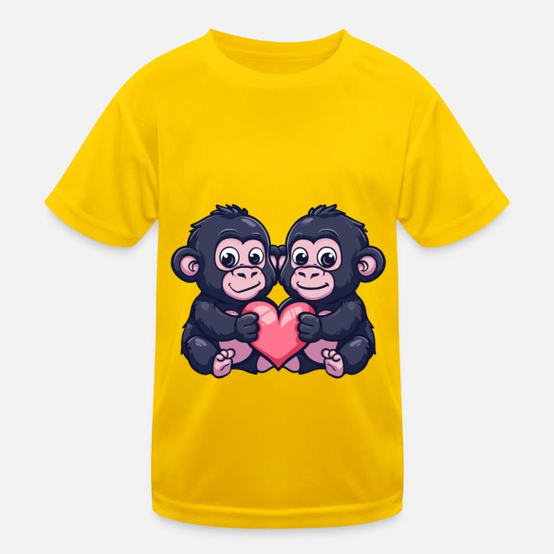 Gorilla Comic Paar Liebe Kinder Funktions-T-Shirt